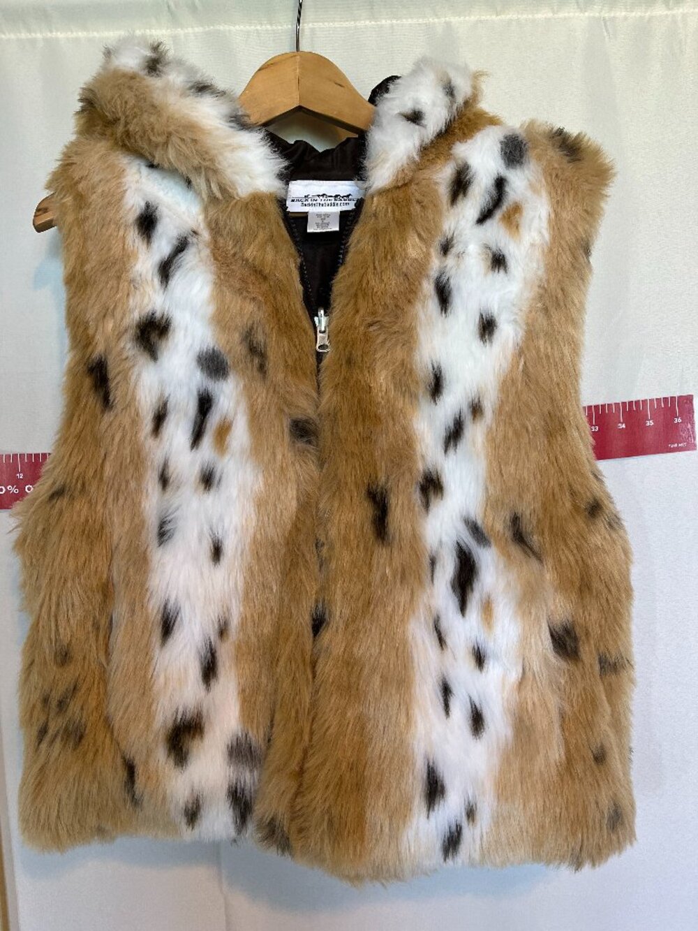 Faux Fur Hooded Vest size Medium